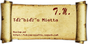 Tóbiás Mietta névjegykártya